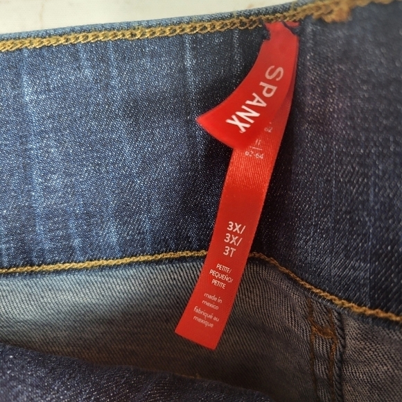 Spanx Pull On High Rise Flare Shapewear Jeans Midnight Shade Blue 3X Petite - Picture 10 of 12